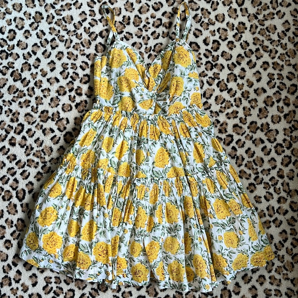 Floral Yellow and White Sundress